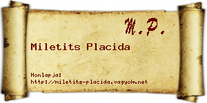 Miletits Placida névjegykártya